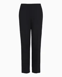 Giorgio Armani OFFICIAL STORE Pantaloni Dritti In Lana Vergine Stretch Nero