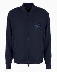 Giorgio Armani OFFICIAL STORE Blouson In Jersey Double Di Micro Modal Blu