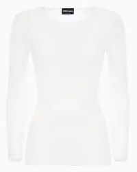 Giorgio Armani OFFICIAL STORE Maglia A Maniche Lunghe In Viscosa Punto Links Bianco