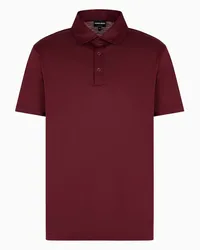 Giorgio Armani OFFICIAL STORE Polo In Jersey Di Seta E Cotone Melange Bordeaux