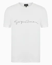 Giorgio Armani OFFICIAL STORE T-shirt In Jersey Bamboo Di Viscosa Stretch Panna