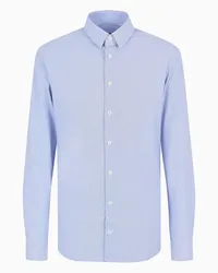 Giorgio Armani OFFICIAL STORE Camicia Slim Fit In Jersey Con Micro Stampa Fantasia