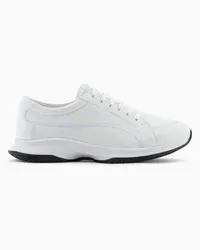 Giorgio Armani OFFICIAL STORE Sneakers In Cervo E Pelle Bianco