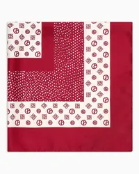 Giorgio Armani OFFICIAL STORE Foulard In Seta Con Stampa Logo Rosso