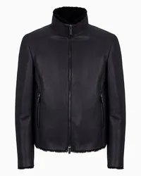 Giorgio Armani OFFICIAL STORE Blouson Con Zip In Montone Blu