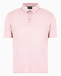 Giorgio Armani OFFICIAL STORE Polo A Maniche Corte In Jersey Di Puro Lino Rosa