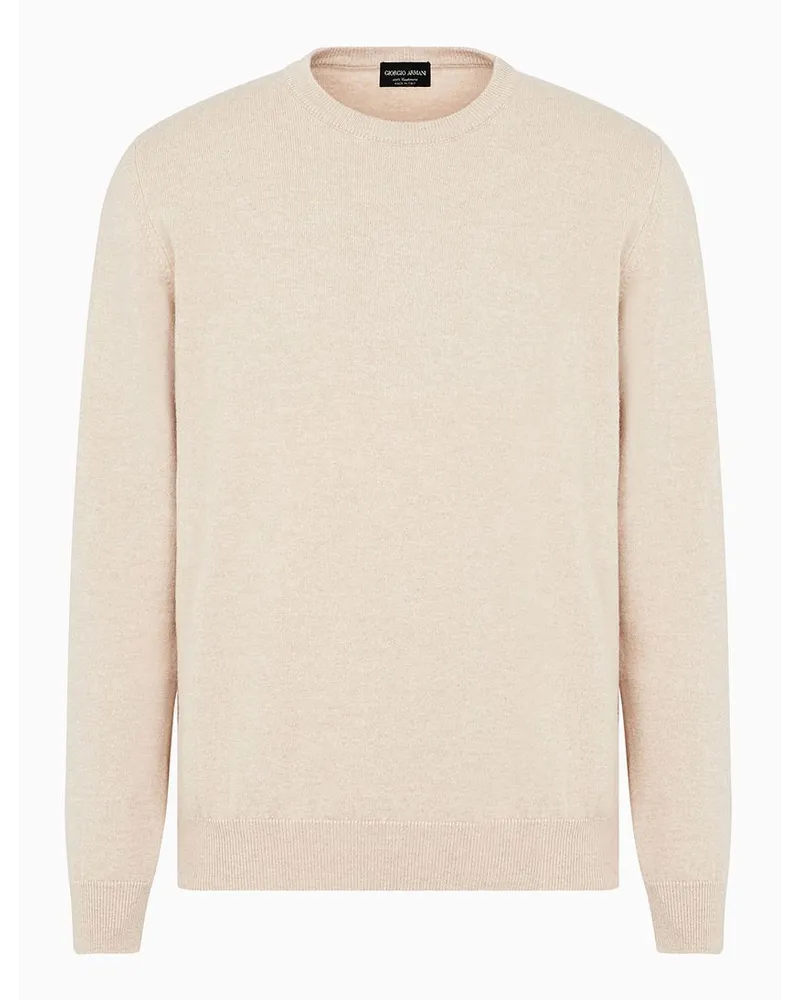 Giorgio Armani OFFICIAL STORE Maglia Girocollo In Cashmere Beige