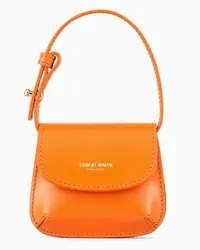 Giorgio Armani OFFICIAL STORE Borsa Charm Micro La Prima In Pelle Palmellata Arancione