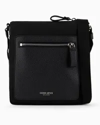 Giorgio Armani OFFICIAL STORE Crossbody In Nylon E Pelle Granata Asv Nero