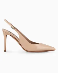 Giorgio Armani OFFICIAL STORE Slingback Con Tacco In Vernice Con Scollo Asimmetrico Nude