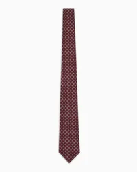 Giorgio Armani OFFICIAL STORE Cravatta In Pura Seta Jacquard Bordeaux