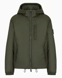 Giorgio Armani OFFICIAL STORE Blouson Con Cappuccio Imbottito In Piuma D'oca Asv Militare