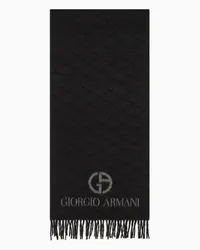 Giorgio Armani OFFICIAL STORE Sciarpa In Cashmere Jacquard Nero