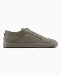 Giorgio Armani OFFICIAL STORE Sneakers In Nabuk Verde