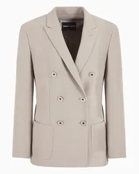 Giorgio Armani OFFICIAL STORE Giacca Doppiopetto In Seta Lavata Beige