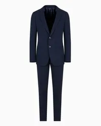 Giorgio Armani OFFICIAL STORE Abito Linea Manhattan Monopetto In Lana Vergine Stretch Blu