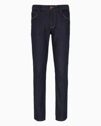 Giorgio Armani OFFICIAL STORE Pantalone 5 Tasche Slim Fit In Denim Di Cotone Stretch Blu