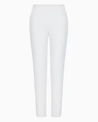 Giorgio Armani OFFICIAL STORE Pantaloni Dritti In Cady Di Viscosa Stretch Bianco