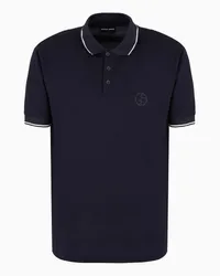 Giorgio Armani OFFICIAL STORE Polo A Maniche Corte In Jersey Di Seta E Cotone Grigio