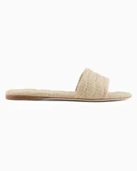 Giorgio Armani OFFICIAL STORE Sandali Con Tacco In Rafia Trapuntata Beige