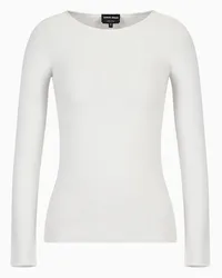 Giorgio Armani OFFICIAL STORE Maglia A Maniche Lunghe In Viscosa Punto Links Bianco