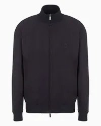 Giorgio Armani OFFICIAL STORE Blouson In Jersey Effetto Scamosciato Blu