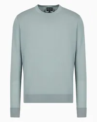 Giorgio Armani OFFICIAL STORE Maglia Girocollo In Lana Vergine Grigio