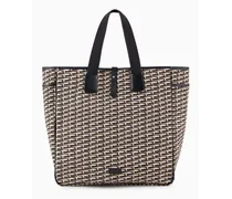 OFFICIAL STORE Maxi Shopper In Canvas Stampato