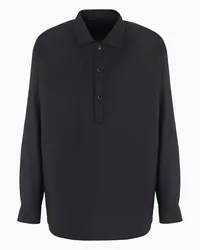 Giorgio Armani OFFICIAL STORE Camicia Polo In Cotone E Seta Asv Nero