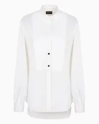 Giorgio Armani OFFICIAL STORE Camicia Smoking In Popeline Di Cotone Bianco