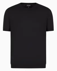 Giorgio Armani OFFICIAL STORE Maglia Girocollo In Seta E Cotone Nero