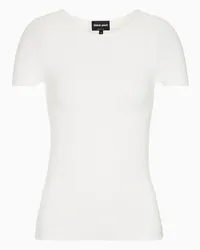 Giorgio Armani OFFICIAL STORE Maglia A Maniche Corte In Viscosa Punto Links Bianco