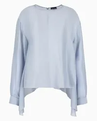 Giorgio Armani OFFICIAL STORE Blusa Girocollo In Seta Azzurro