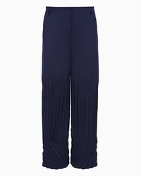 Giorgio Armani OFFICIAL STORE Pantaloni In Gabardine Plissé Blu