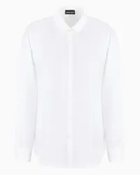 Giorgio Armani OFFICIAL STORE Camicia In Twill Di Seta Asv Bianco