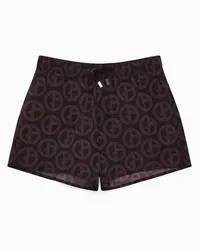 Giorgio Armani OFFICIAL STORE Costume Boxer In Tessuto Stampa Logo All-over Fantasia