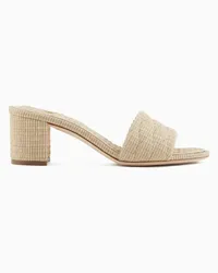 Giorgio Armani OFFICIAL STORE Sandali Con Tacco In Rafia Trapuntata Beige