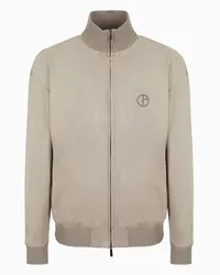 Giorgio Armani OFFICIAL STORE Blouson In Jersey Effetto Scamosciato Tortora