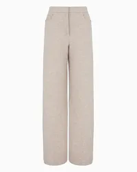 Giorgio Armani OFFICIAL STORE Pantaloni Ampi In Panno Double Di Cashmere Beige