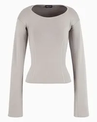 Giorgio Armani OFFICIAL STORE Maglia In Lana E Viscosa A Coste Beige