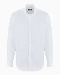 Giorgio Armani OFFICIAL STORE Camicia Regular Fit In Twill Di Cotone Bianco