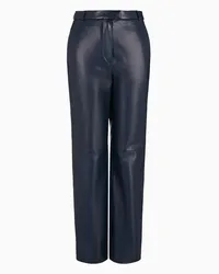 Giorgio Armani OFFICIAL STORE Pantaloni Dritti In Nappa Blu