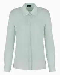 Giorgio Armani OFFICIAL STORE Camicia Classica In Seta Organica Asv Azzurro