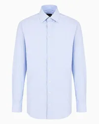 Giorgio Armani OFFICIAL STORE Camicia Regular Fit In Cotone Microarmaturato Rigato