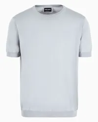 Giorgio Armani OFFICIAL STORE Maglia Girocollo In Seta E Cotone Grigio