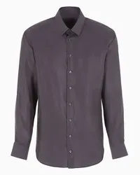 Giorgio Armani OFFICIAL STORE Camicia Regular Fit In Seta Grigio