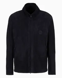 Giorgio Armani OFFICIAL STORE Blouson In Suede Di Agnello Blu