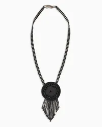 Giorgio Armani OFFICIAL STORE Collana Lunga Con Pendente Nero