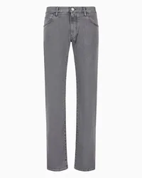 Giorgio Armani OFFICIAL STORE Pantalone 5-tasche Regular Fit In Denim Di Cotone Stretch Grigio