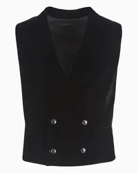 Giorgio Armani OFFICIAL STORE Gilet Doppiopetto In Velluto Nero